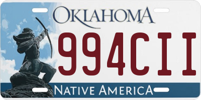 OK license plate 994CII