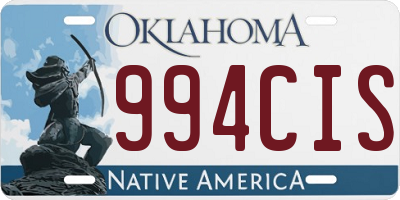 OK license plate 994CIS