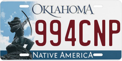 OK license plate 994CNP