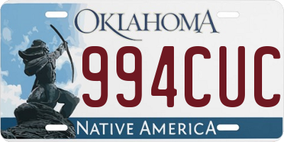 OK license plate 994CUC
