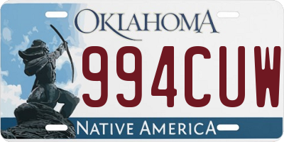 OK license plate 994CUW