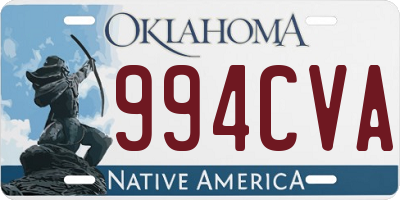 OK license plate 994CVA