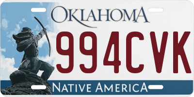 OK license plate 994CVK