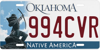 OK license plate 994CVR