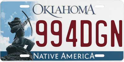 OK license plate 994DGN