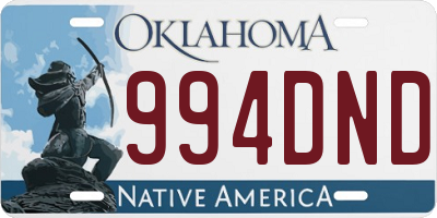 OK license plate 994DND