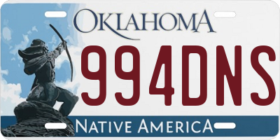 OK license plate 994DNS