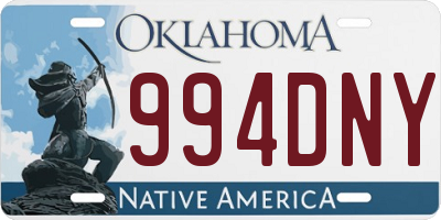 OK license plate 994DNY