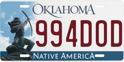 OK license plate 994DOD