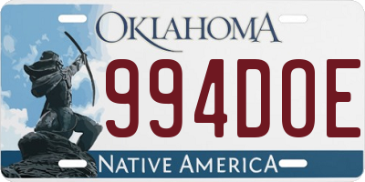OK license plate 994DOE
