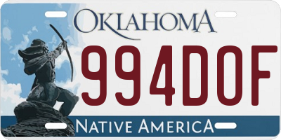 OK license plate 994DOF