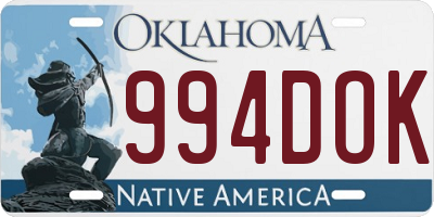 OK license plate 994DOK