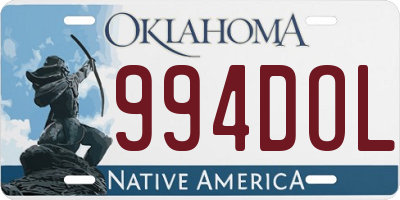 OK license plate 994DOL