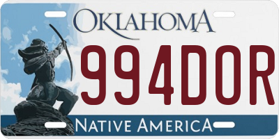 OK license plate 994DOR