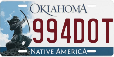 OK license plate 994DOT