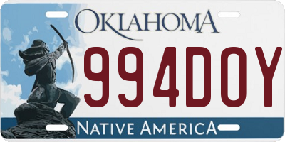 OK license plate 994DOY