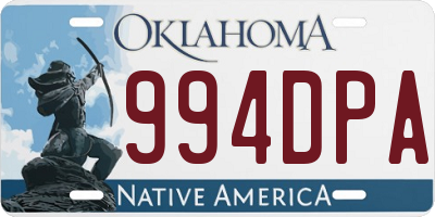 OK license plate 994DPA