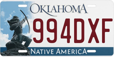 OK license plate 994DXF
