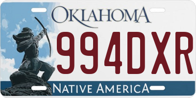 OK license plate 994DXR