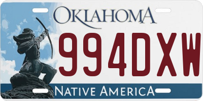 OK license plate 994DXW