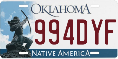 OK license plate 994DYF