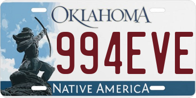 OK license plate 994EVE