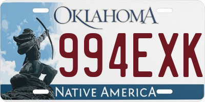 OK license plate 994EXK