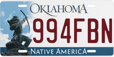 OK license plate 994FBN