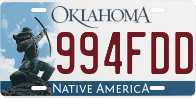 OK license plate 994FDD