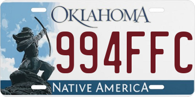 OK license plate 994FFC