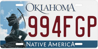 OK license plate 994FGP