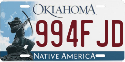OK license plate 994FJD