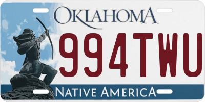 OK license plate 994TWU