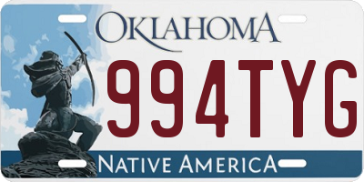OK license plate 994TYG