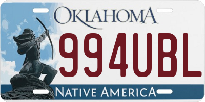 OK license plate 994UBL