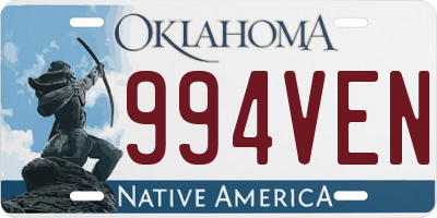 OK license plate 994VEN