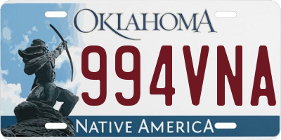 OK license plate 994VNA
