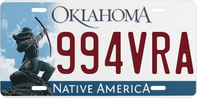 OK license plate 994VRA