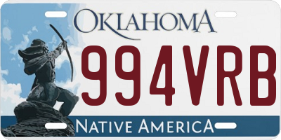 OK license plate 994VRB