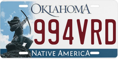 OK license plate 994VRD