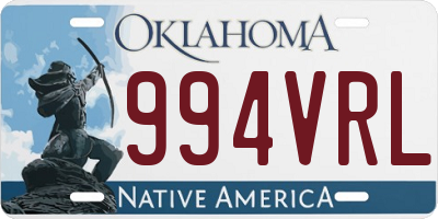 OK license plate 994VRL