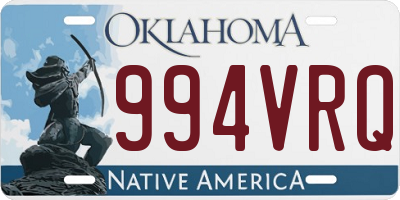 OK license plate 994VRQ