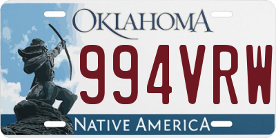 OK license plate 994VRW