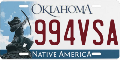 OK license plate 994VSA