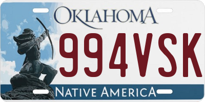 OK license plate 994VSK
