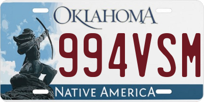 OK license plate 994VSM