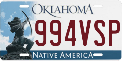 OK license plate 994VSP