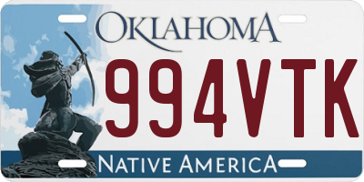 OK license plate 994VTK