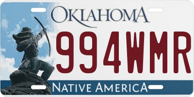 OK license plate 994WMR