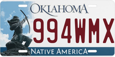 OK license plate 994WMX
